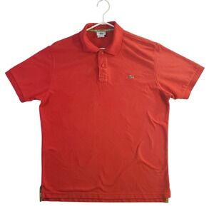 Lacoste Mens Vintage Red Pique Polo Shirt Size 7 XXL Made in France Cotton Golf